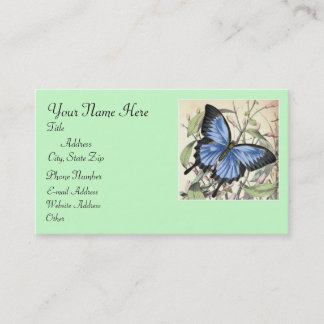 Blaue Schmetterlings-Visitenkarte mit Adresse Visitenkarte