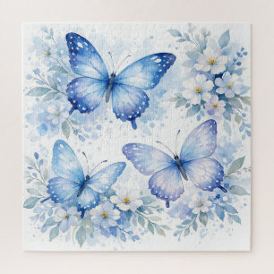 Blaue Schmetterlingsblumenanordnung