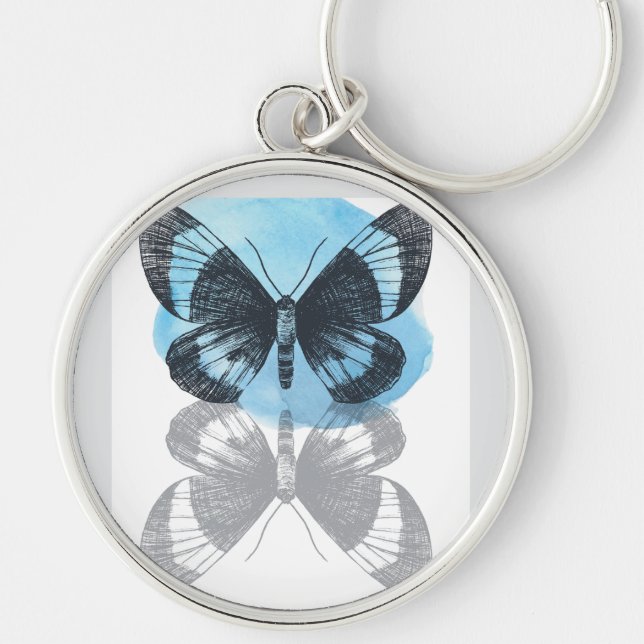 Blaue Schmetterlingsmagie. Schlüsselanhänger (Vorne)
