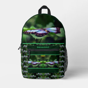Blaue SchmetterlingsNatur Personalisiert Bedruckter Rucksack