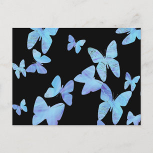 Blaue Schmetterlingspostkarte Postkarte