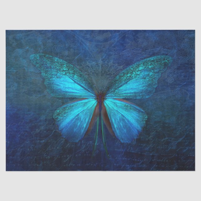 Blaue Schmetterlingssäule Seidenpapier (Vorderseite)