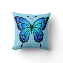 Blaue Schmetterlingswirbelkissen