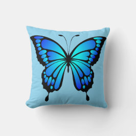 Blaue Schmetterlingswirbelkissen Kissen