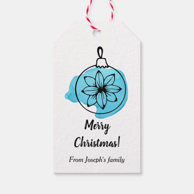 Blaue Schmucktafeln Geschenkanhänger (Rückseite)