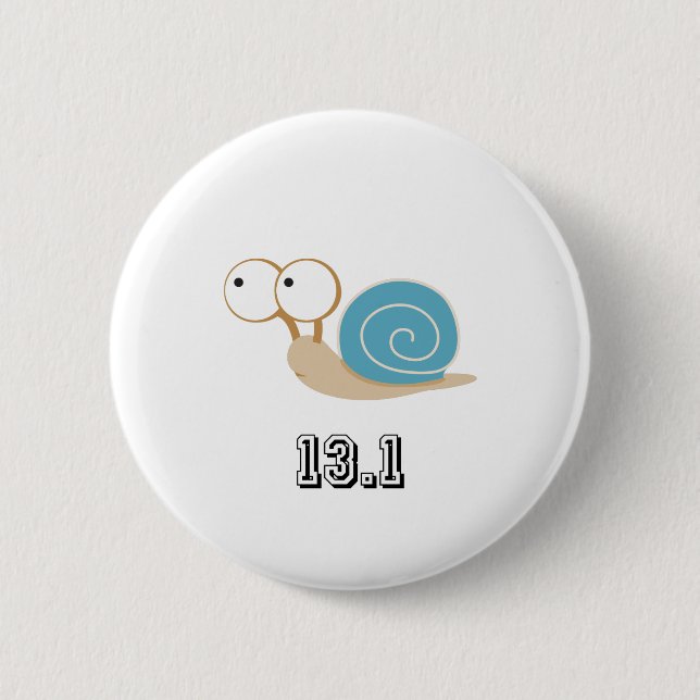 Blaue Schnecke 13.1 (Halbmarathon) Button (Vorderseite)