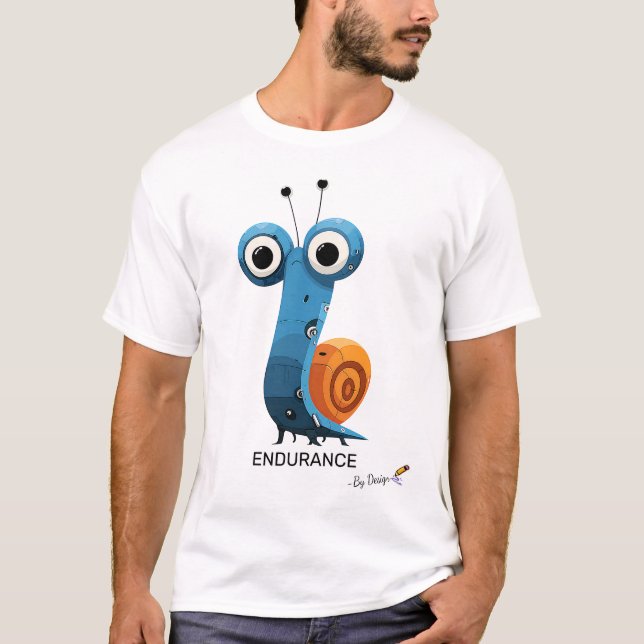 Blaue Schnecke | ENDURANCE - nach Entwurf | Einzig T-Shirt (Vorderseite)