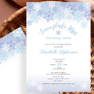 Blaue Schneeblüten Küsse Baby Shower Einladung