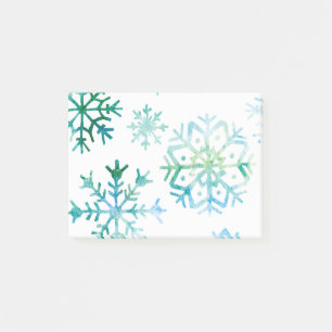 Blaue Schneeflocke-Aquarell-Kunst Post-it Klebezettel