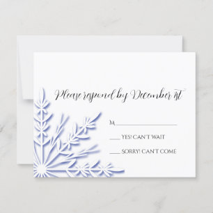 Blaue Schneeflocke auf der Winter Hochzeit UAWG RSVP Karte