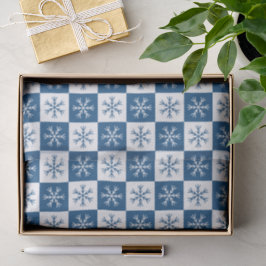 Blaue Schneeflocke Gestaltete Weihnachtsfeiertage Seidenpapier