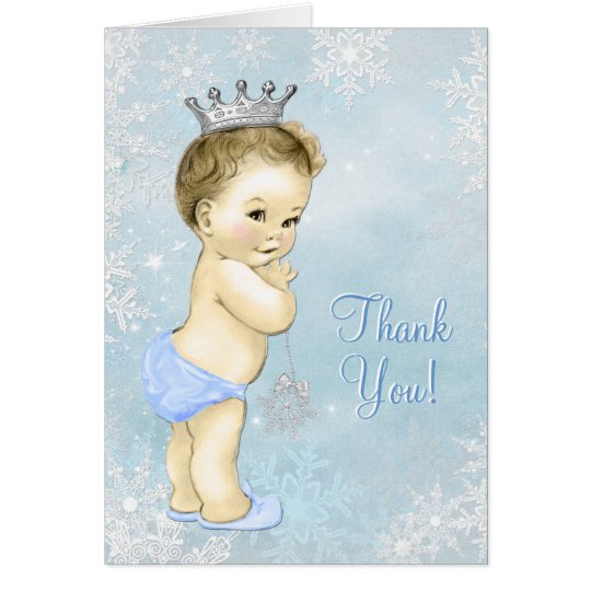 Blaue Schneeflocke-Jungen-Babyparty danken Ihnen Karte