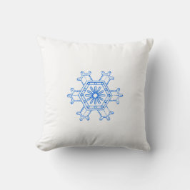 Blaue Schneeflocke Kissen