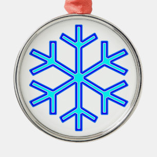 Blaue Schneeflocke Ornament Aus Metall