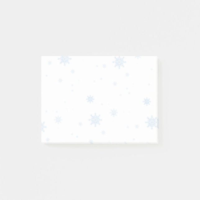 Blaue Schneeflocke-Post-Itpastellanmerkungen Post-it Klebezettel (Vorderseite)