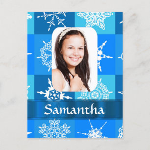 Blaue Schneeflocke Postkarte