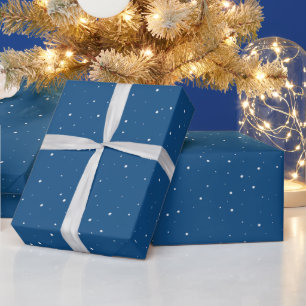 Blaue Schneeflocke Schnee Winter Weihnachten Feier Geschenkpapier