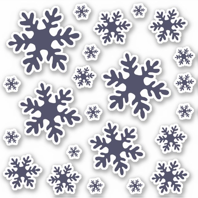 Blaue Schneeflocke Schnee Winterweihnachtsferien Aufkleber (Vorderseite)