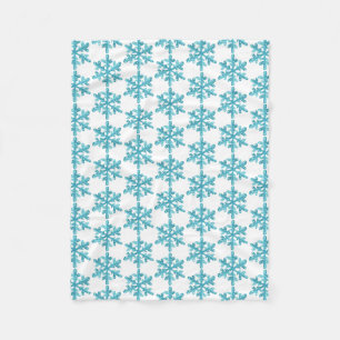 Blaue Schneeflocke Winter Fleecedecke