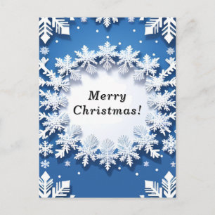 💙 Blaue Schneeflocke Winter Magie Elegant Festlic Postkarte