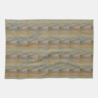 Blaue Schneeflocken am Meeresufer Geschirrtuch