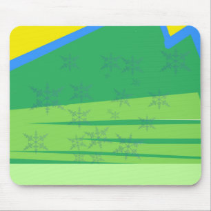 Blaue Schneeflocken auf dem Sonnenaufgangsberg Mousepad