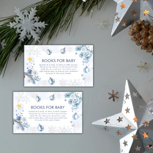 Blaue Schneeflocken-Blumen-Winter-Bücher-Baby-Part Begleitkarte