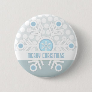 Blaue Schneeflocken Button