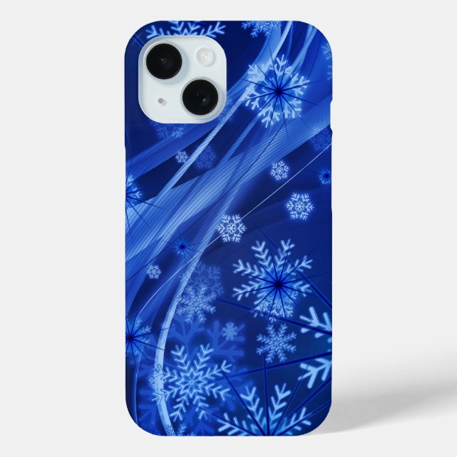 Blaue Schneeflocken Case-Mate iPhone Hülle (Rückseite)