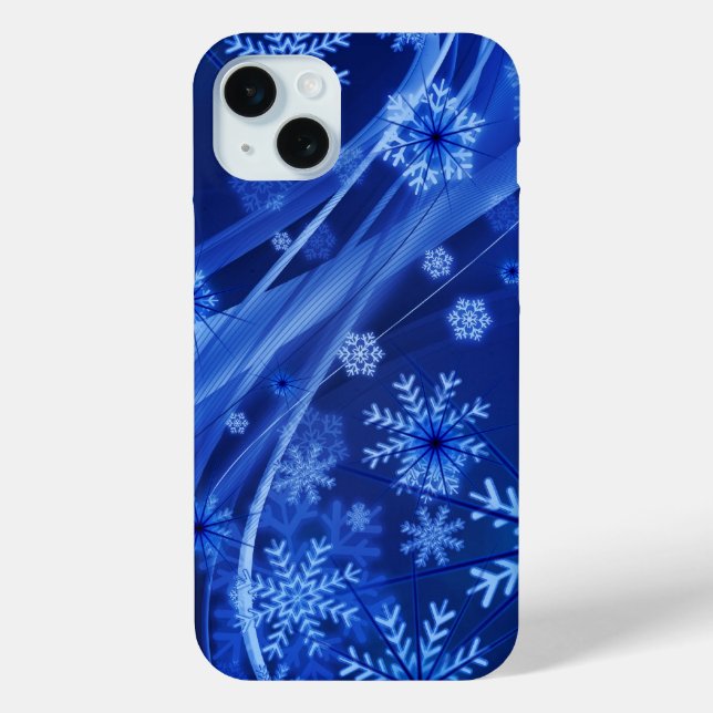 Blaue Schneeflocken Case-Mate iPhone Hülle (Rückseite)