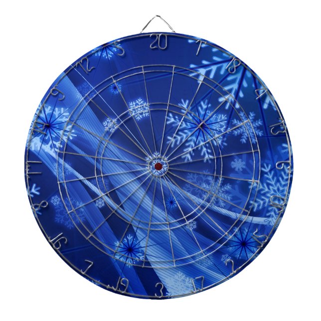 Blaue Schneeflocken Dartscheibe (vorne)