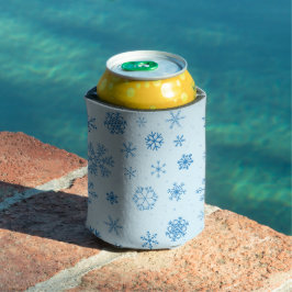 Blaue Schneeflocken Dosenkühler