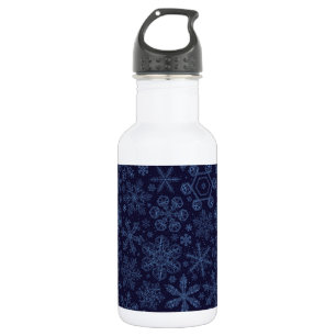 Blaue Schneeflocken Edelstahlflasche