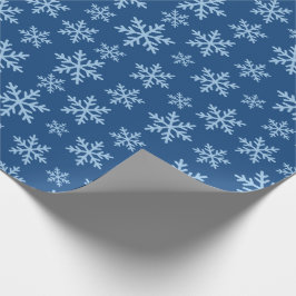 Blaue Schneeflocken für festliche Feiertagsgeschen Geschenkpapier