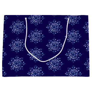 Blaue Schneeflocken-Geschenktaschen Große Geschenktüte