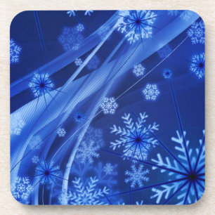 Blaue Schneeflocken Getränkeuntersetzer