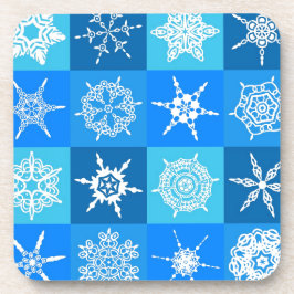 Blaue Schneeflocken Getränkeuntersetzer