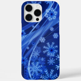 Blaue Schneeflocken iPhone 16 Pro Max Hülle