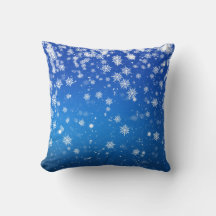 Blaue Schneeflocken Kissen