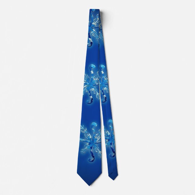 Blaue Schneeflocken Krawatte (Vorderseite)