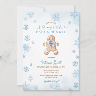 Blaue Schneeflocken Lebkuchen-Baby-Sprinkle Einladung