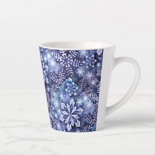 Blaue Schneeflocken Milchtasse