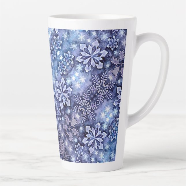 Blaue Schneeflocken Milchtasse (Rechts)