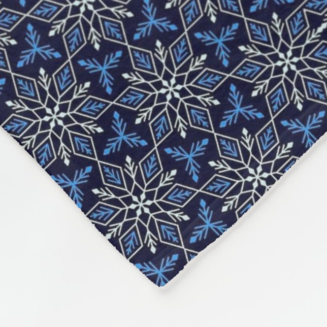 Blaue Schneeflocken-Musterdecke Fleecedecke (Ecke)
