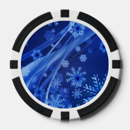 Blaue Schneeflocken Pokerchips