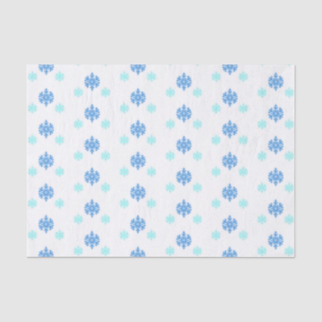 Blaue Schneeflocken Seidenpapier (Vorderseite)