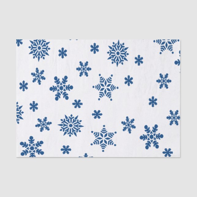 Blaue Schneeflocken Seidenpapier (Vorderseite)