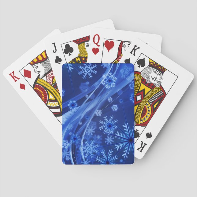 Blaue Schneeflocken Spielkarten (Rückseite)