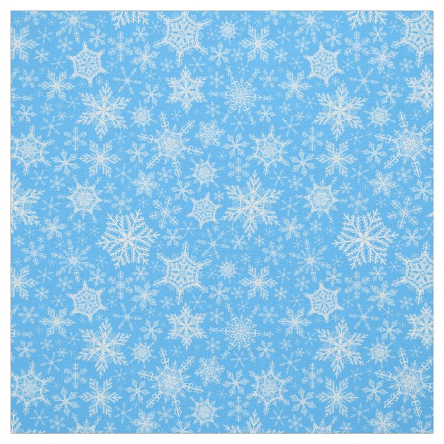 Blaue Schneeflocken Stoff (Muster)
