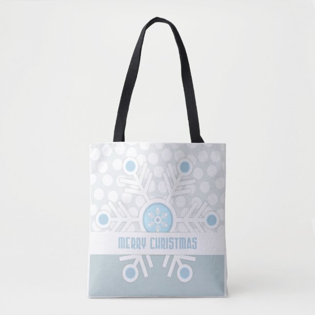 Blaue Schneeflocken Tasche (Vorderseite)